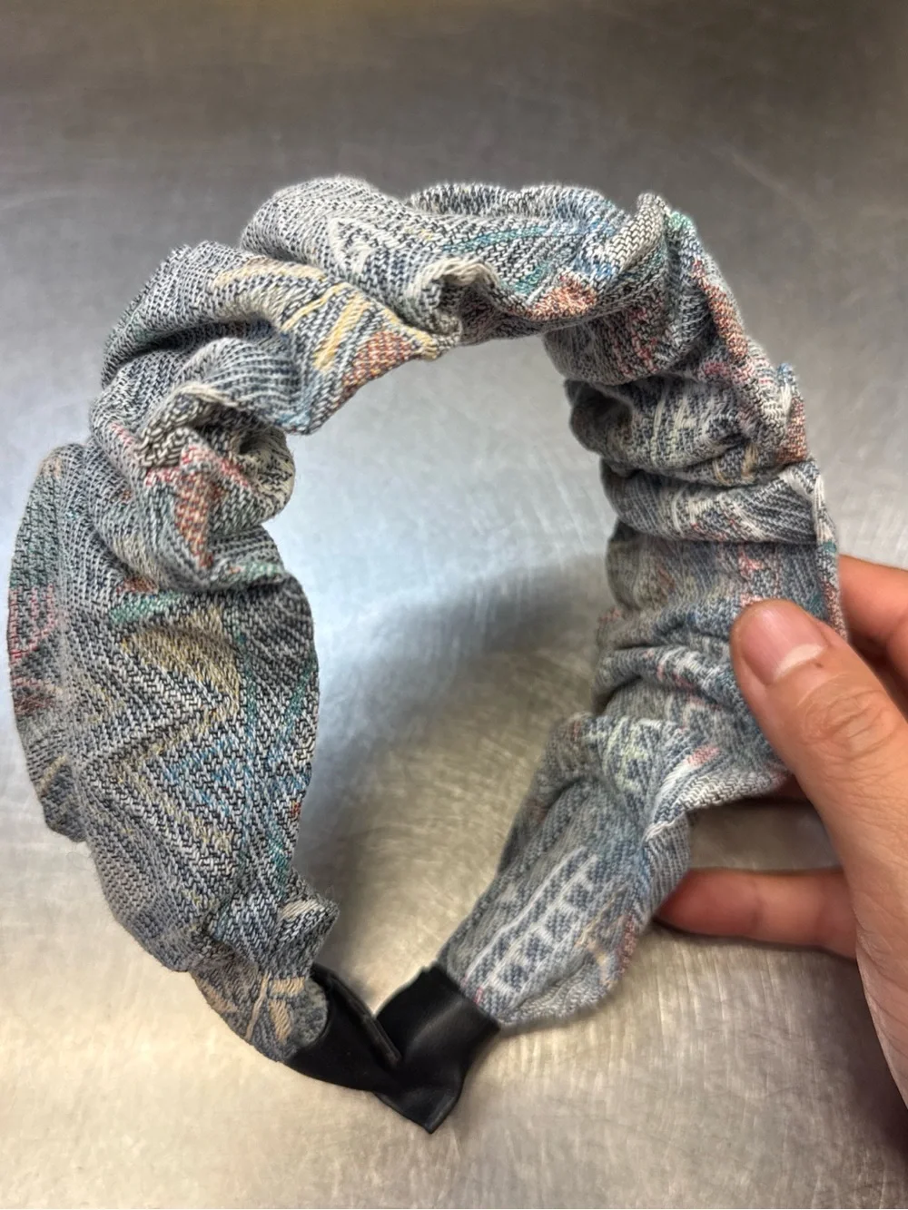 Textured Multicolor Scrunch denim Headband